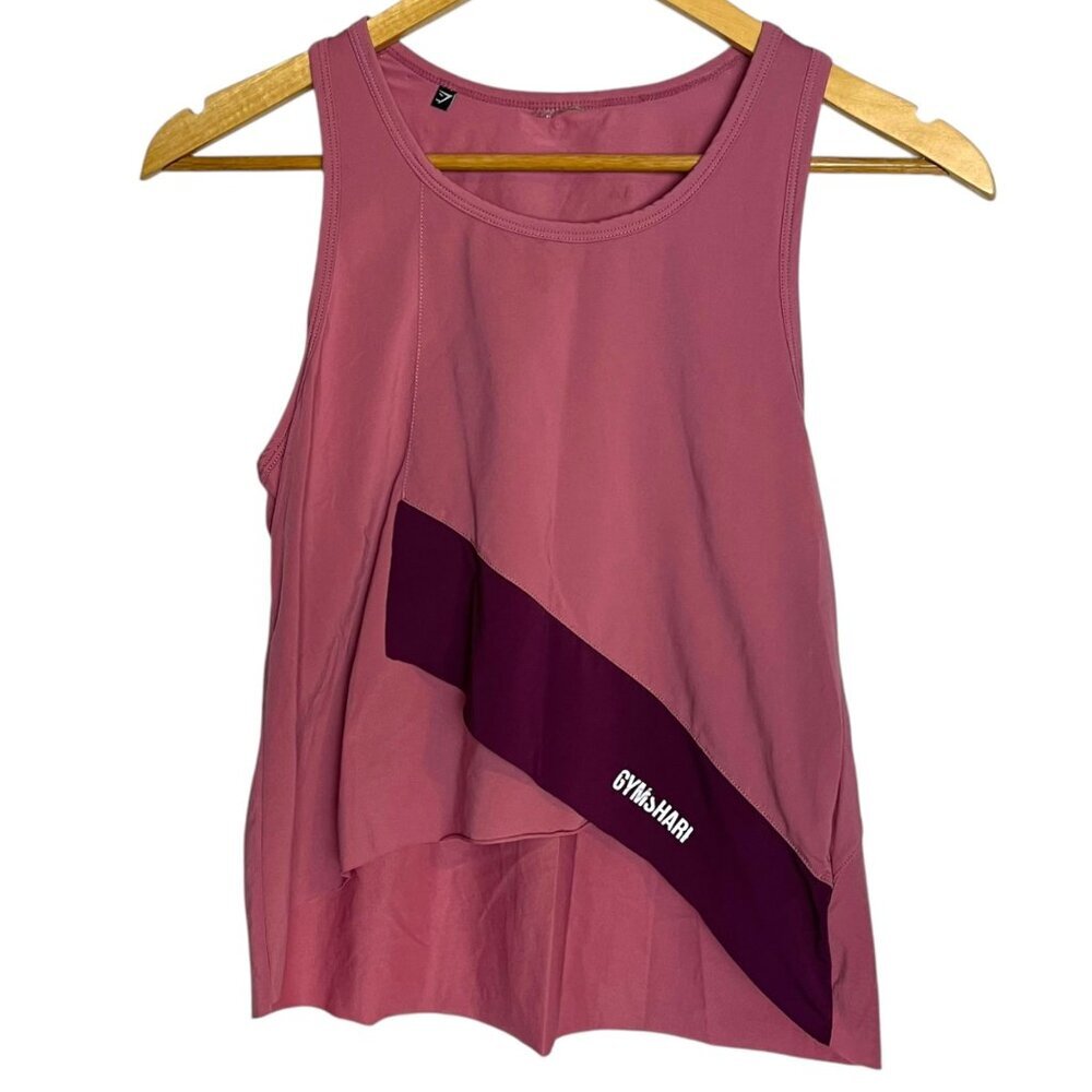 5/$25 Gymshark Women's S Tank Top Asymmetric Dusky Pink Sporty Athletic